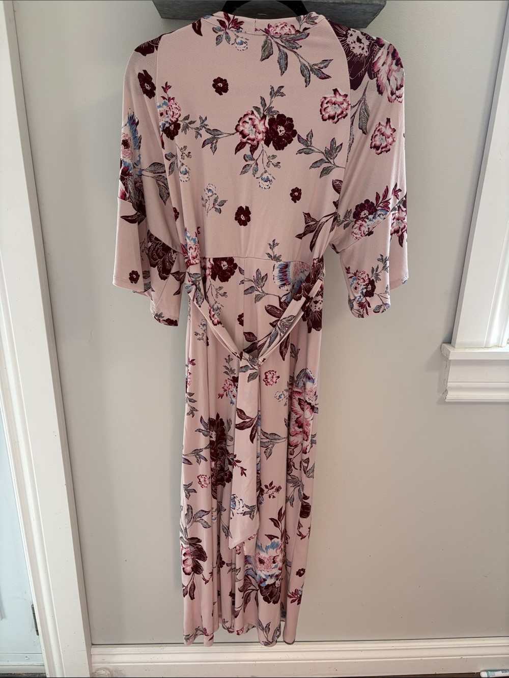 Jessica Simpson Maternity Blush Floral Wrap Maxi Dress - Picture 4 of 4